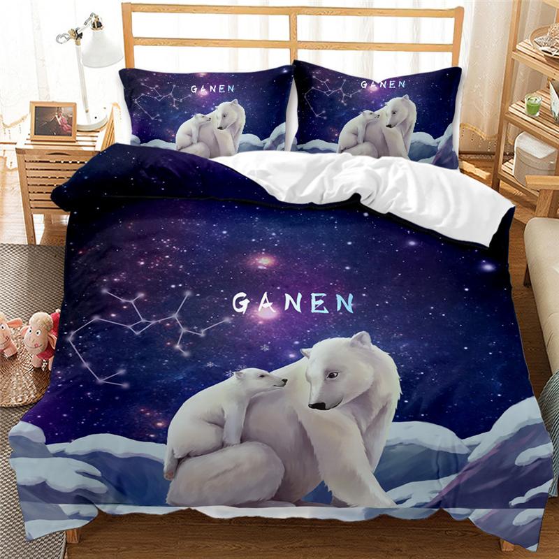 Panda Tiger Bedding Set 3D Printed Animal Duvet Cover Twin Full Queen King Double Uk Supking Sizes Bed Linen Pillowcase