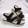 New women's shoes Velcro flat sandals women's casual and lightweight retro wedge sandals