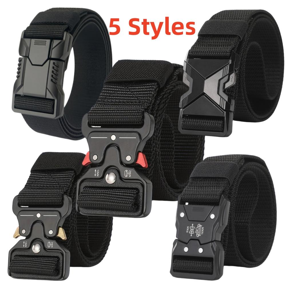 5 Styles The New Men's Belt 125cm Buckle Belts Nylon Braided Lightweight Breathable Daily Commuter Men's Belt