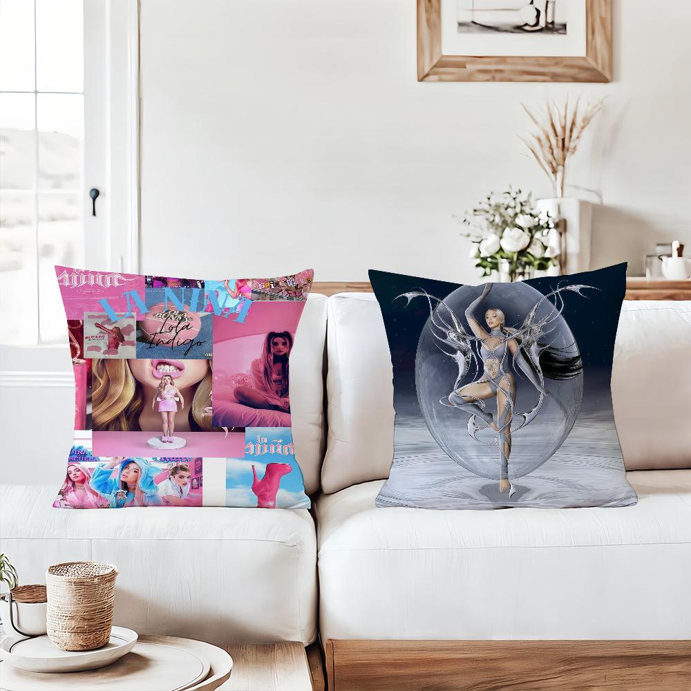 Spanish Singer L-Lolas Indigo Pillow Case Office Cushions Suitable For Sofa Car Bedroom Decorative Cushion Cover