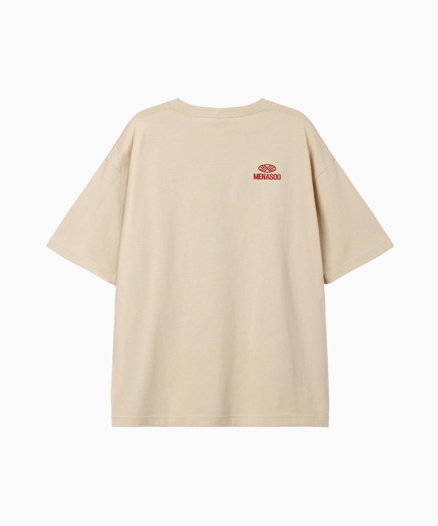 Minasu New Big Hearttrack Graphic T Shirt_Oatmeal