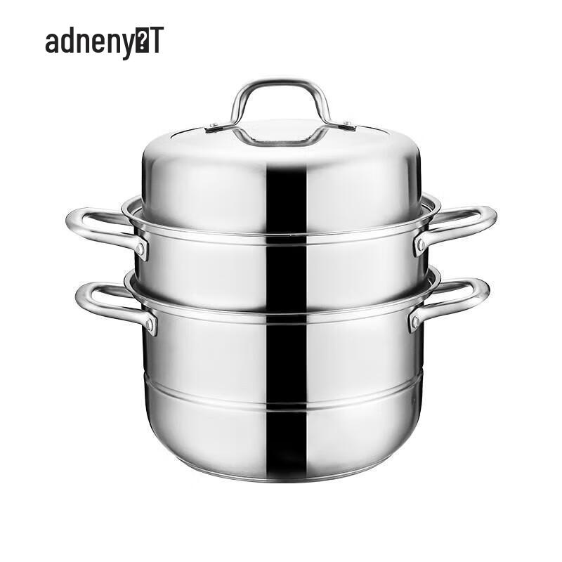 Adneny 28cm Zweischichtiger Dampfgarer aus 304 Edelstahl