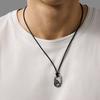 Emporio Armani Color Block Textured Design Stainless Steel Necklace Men necklace Black EGS3170040