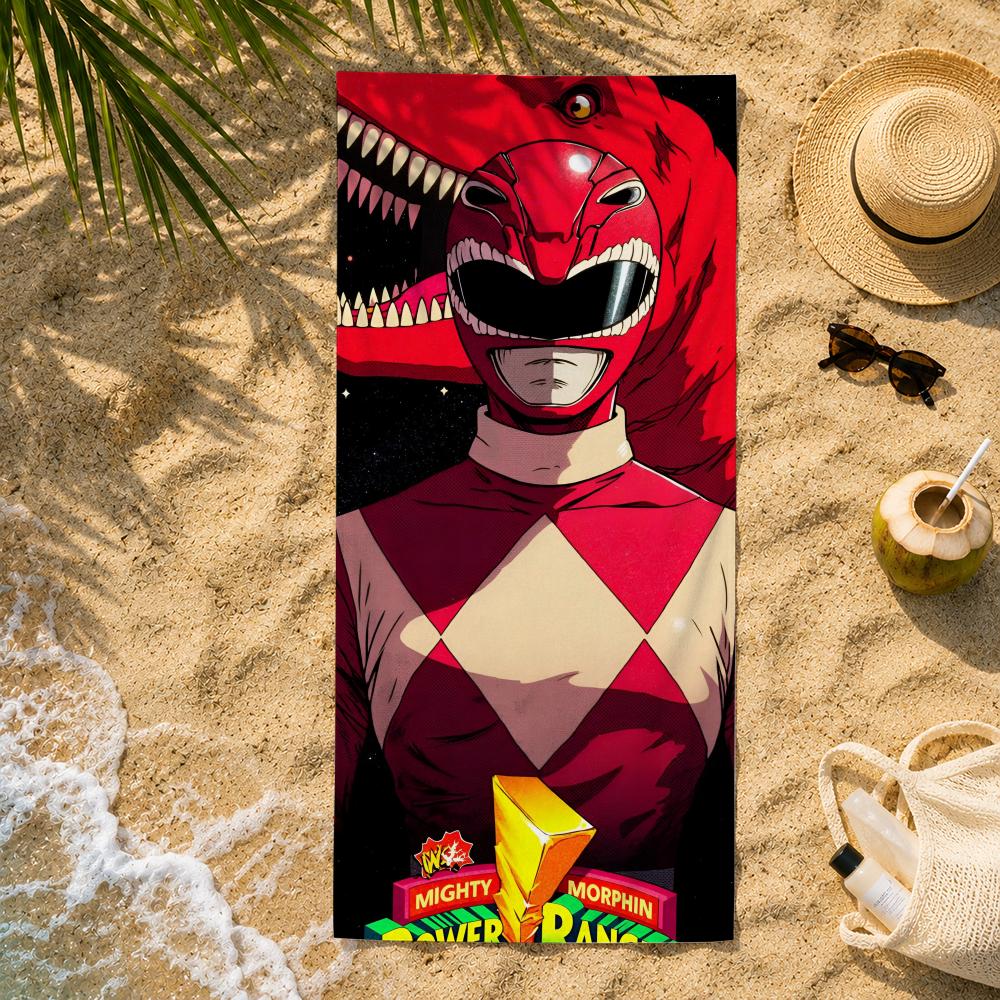 Heroic M-Mighty Morphin Power Rangers Towel Ultra-Fine Fiber Quick Drying Absorbent Towel, Beach Swimming Vacation Beach Towel