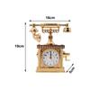 Vintage Telephone Table Clock Statue Decoration Decorative Props 16x5x19cm Plastic Material for Home Office Decor Stylish