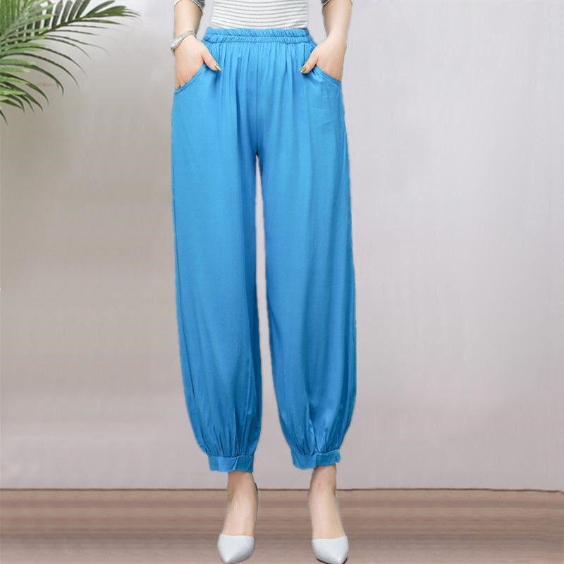 Women s Ethnic Style High-Waist Cotton Silk Lantern Pants - Loose Fit, Spring/Summer 2XL 110-130 jin