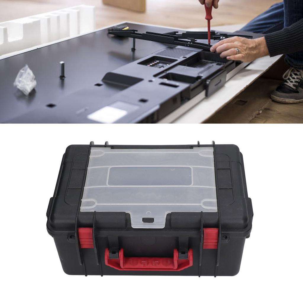 Black Multifunctional Hardware Tool Box Portable Plastic Storage Box for Parts Organization Portable Parts Box Plastic Tool Box