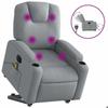 VidaXL Electric Massage Recliner Light Grey Fabric 3204404