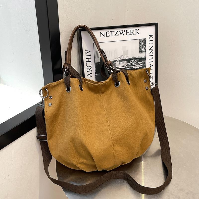 Retro tooling bag trendy brand canvas bag, men's and women's new large-capacity multi-functional messenger tote bag