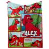 Clifford The Big Red Dog Flannel Blanket, Polyester Fiber, Machine Washable, Thick Throw Blanket Suitable for All Seasons, with Animal Pattern, Tear-R