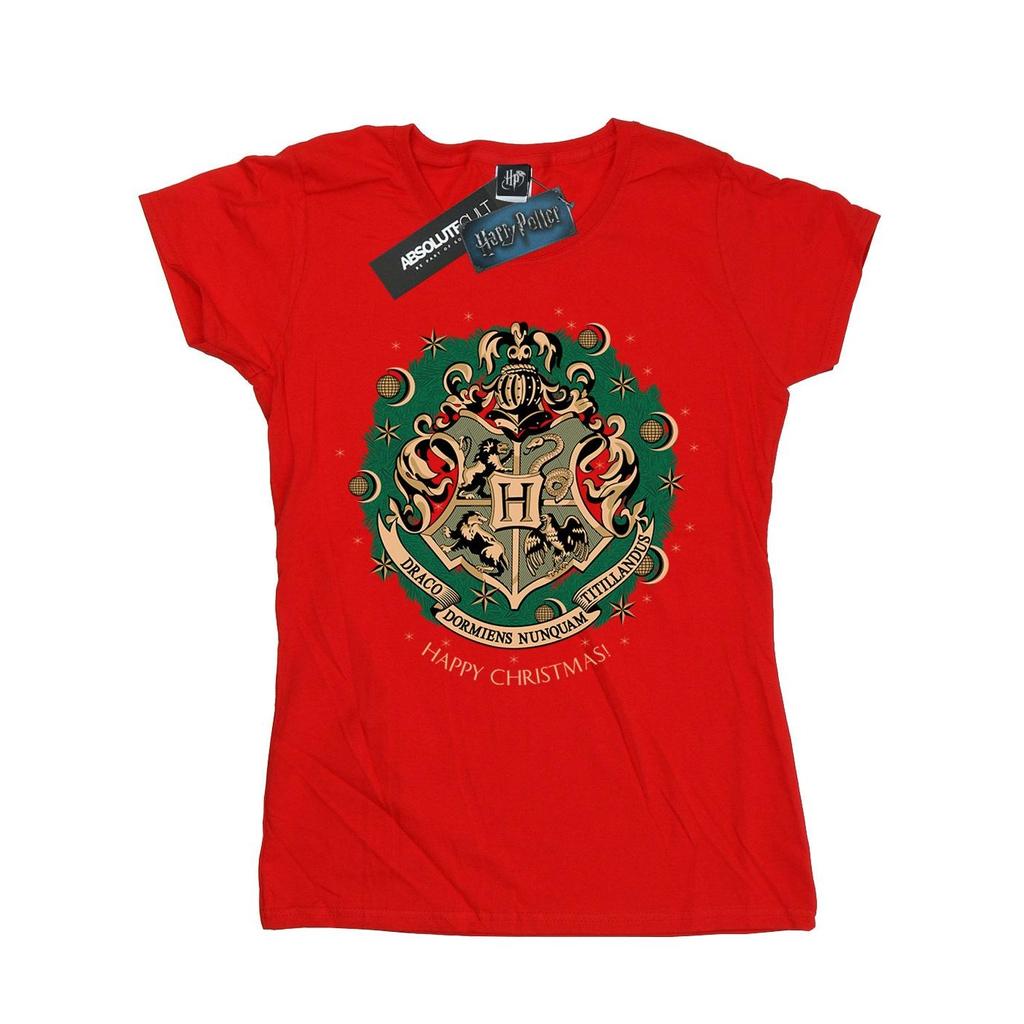 Harry Potter Womens/Ladies Christmas Wreath Cotton T-Shirt