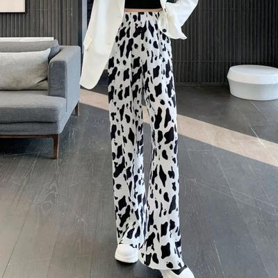 Tie Dye Pleated Wide Leg Women's  Summer New Spliced Elasticized High-waisted Printed Fashion Loose Casual Straight Pants