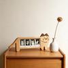 Cadre Photo en Forme de Chats, Cadre Photo Élégant en Bois pour Affichage sur Table, Cadre Photo Mini Chat Ornement Objets de Collection