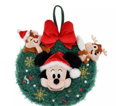 Disney Mickey Chip & Dale Wreath Plush Style ( Disney Christmas ) Japan NEW