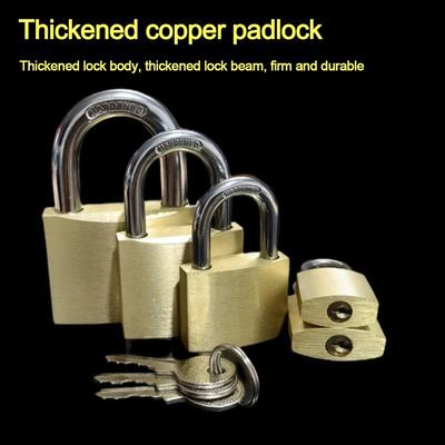 Mini Hardware Copper Padlock Small 3Keys Brass Padlock Security Tool Home Improvement