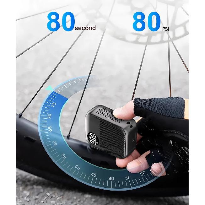 TWTOPSE Cycling Bike Mini Wireless Inflatable Pump Portable Bicycle Electric Vehicle Tire Inflator Smart Digital Display Pump