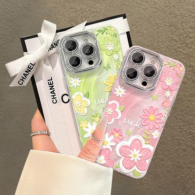 Ins Ölgemälde Blumen sind geeignet für Apple 16promax Handyhüllen. 15 Frisch und Leicht 14/13 Komplettpaket 12/11