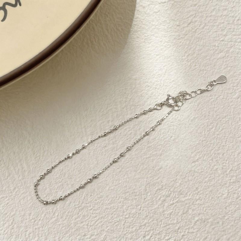 Sterling Beaded Minimalist Bracelet Women Stackable Geometric Design Elegant Everyday Jewelry