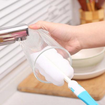Yousheng 5Pcs Bottle Brush Sponge Cup Cleaner Detachable Long Handle Portable Cleaning Brush for Cups Glasses Water Bottles