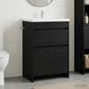 Bathroom Vanity Unit Black Oak 56 x 37.5 x 81 cm Particleboard
