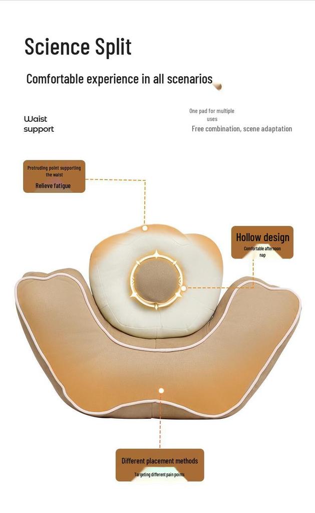Ergonomisches Lendenwirbelstützkissen für Bürostuhl und Arbeitsplatz - zum Sitzen oder Liegen