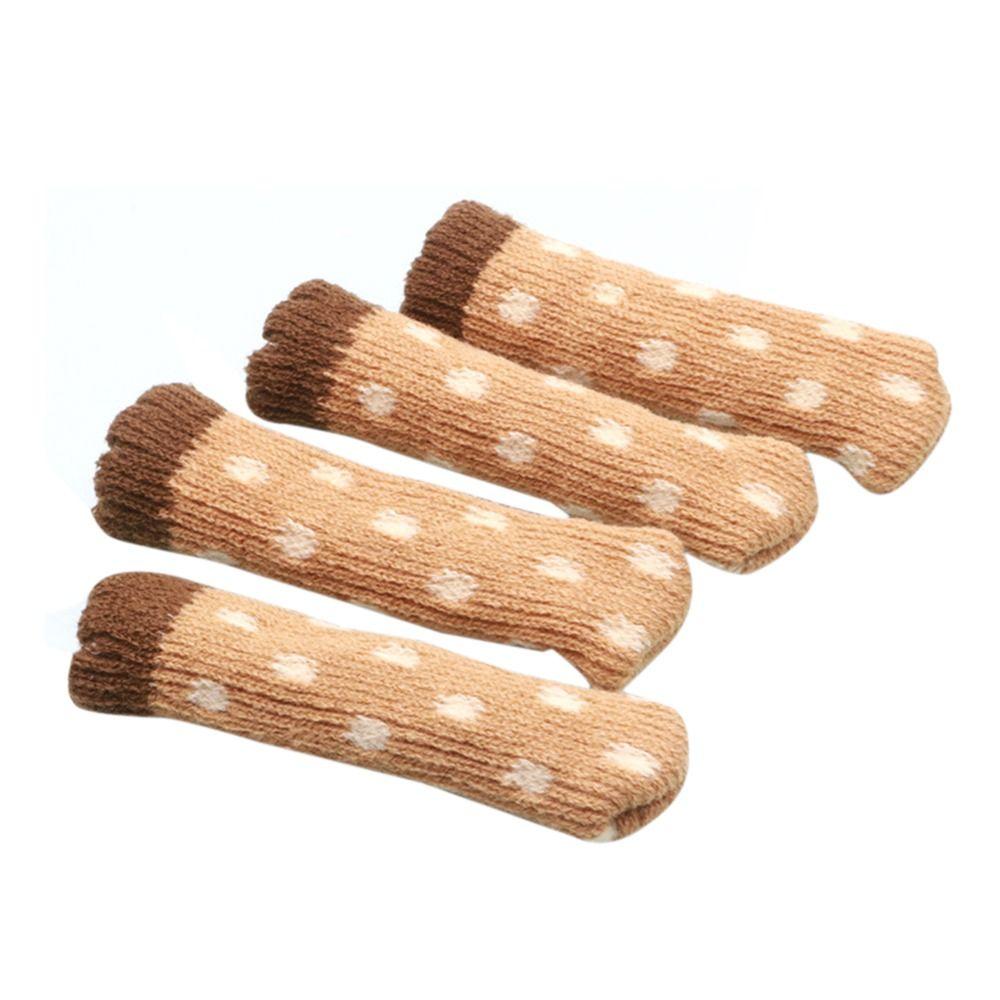 4Pcs New Elastic Furniture Socks Thickened Anti scratch Knitted Socks Wear-resistant Non Slip Furniture Booties Home