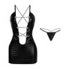 Sexy Lingerie Hollowed Out Patent Leather Suspender Beautiful Cross Shoulder Strap Nightclub Dress Elegant Hot Sexy Women YN15