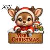 Warm Atmosphere Wall Art Decor Christmas Wooden Pendant, Decorative Reindeer/Santa Claus/Gnome Pattern Hanging Sign, Welcome Sign with Weather