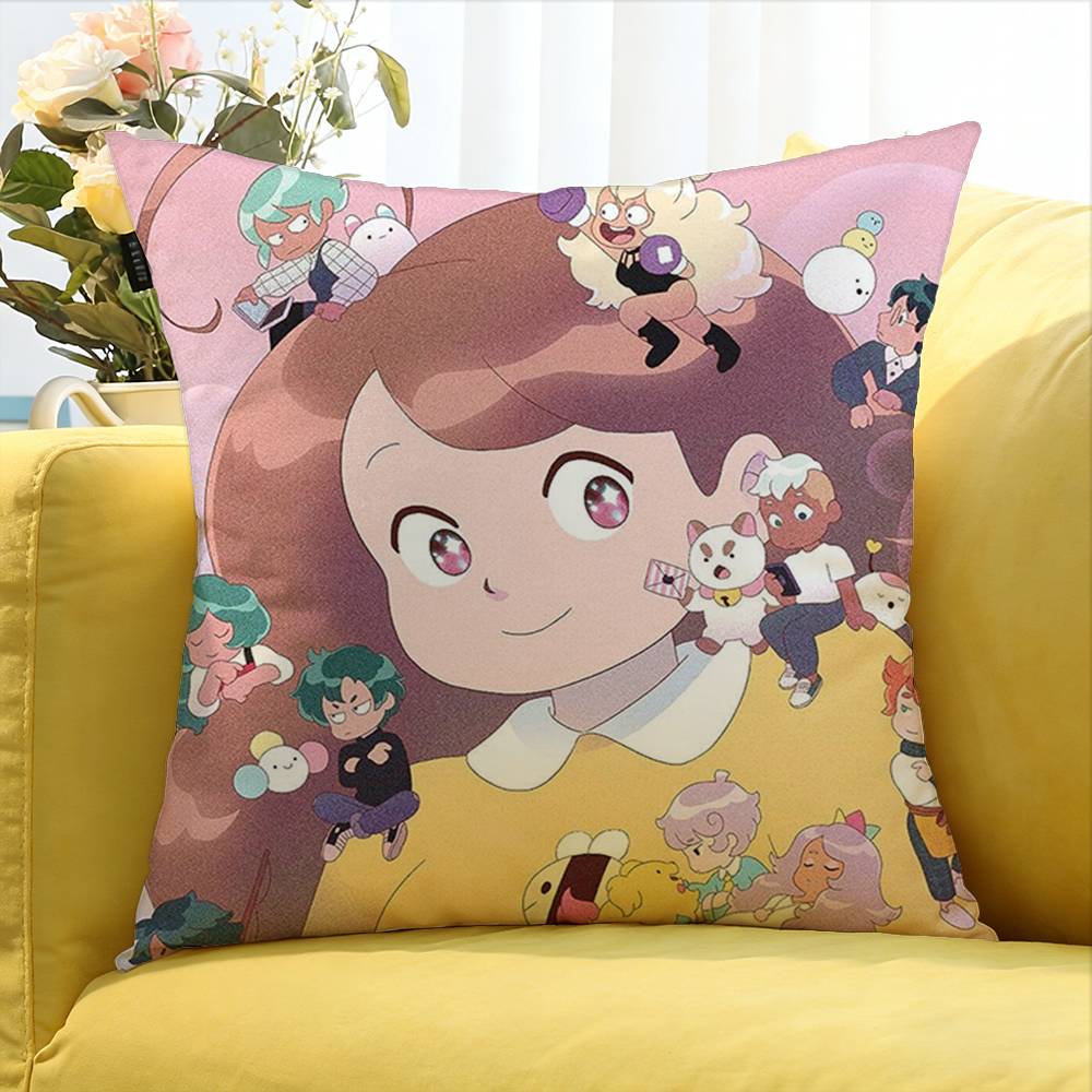 Bee And Puppycat Cartoon Style Badge Various Sizes Square Pillow Case For Car Home Bedchamber Decor