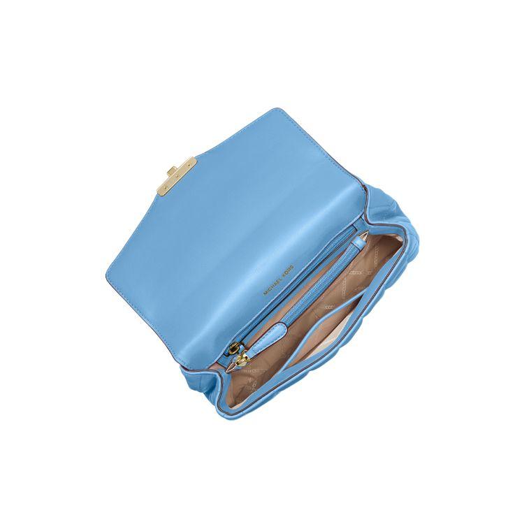Michael Kors MK Soho Gold Buckle Flap Chain Lambskin Shoulder Crossbody Bag Large Women bags Sky-Blue 30F0G1SL3L-485