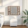 Mirror Cabinet with LED Lights Rustic Wood Look 76 X 15 X 55 Cm