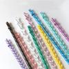 5Pcs Swirl Straws Reusable 24Cm Long Hard Plastic Shiny Crystal Tumbler Replacement Drinking Straws With Cleaning Brush