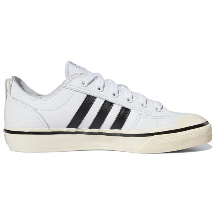 Adidas Originals Nizza Rf 74 Leather Comfortable Casual Durable Low-Top Skate Shoes Unisex Sneakers White Black GX1951