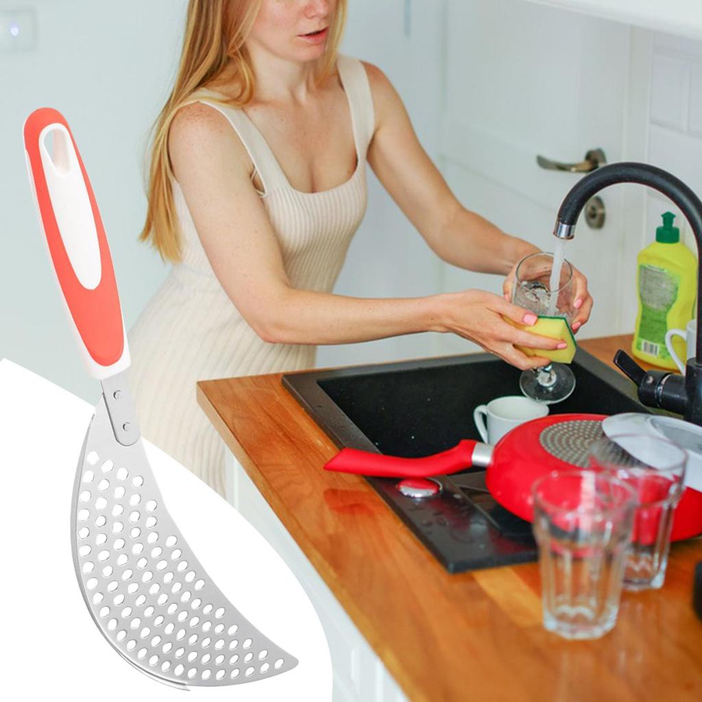 Skimmer Spoon Stainless Steel Skimmer Scoop Dishwasher Safe Drainer Draining Tool For Cooking Frying Kitchen Restaurant Dorm