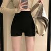 Anti Glare Knitted Leggings for Women's Spring and Autumn Styles Suitable for Wearing Outside Shorts High Waist Slimming Black Casual Home Pants