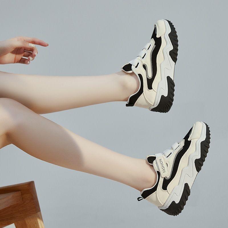 2025 New Explosion Thick-soled Leisure Sports Lightweight Lace-up Dad Shoes Show High Internet Celebrities Small Versatile Color Matching
