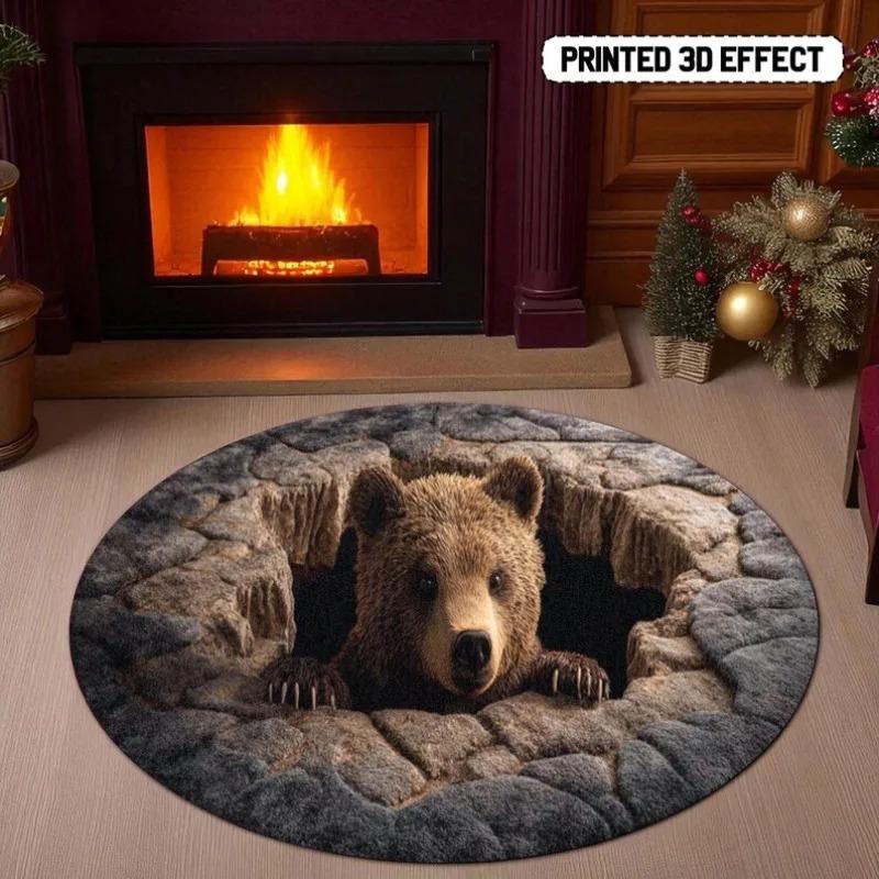 Halloween Black Cat 3D Printed Rug Halloween Black Cat Welcome Mat Black Cat Indoor Rug Decor Halloween Fall Home Decor
