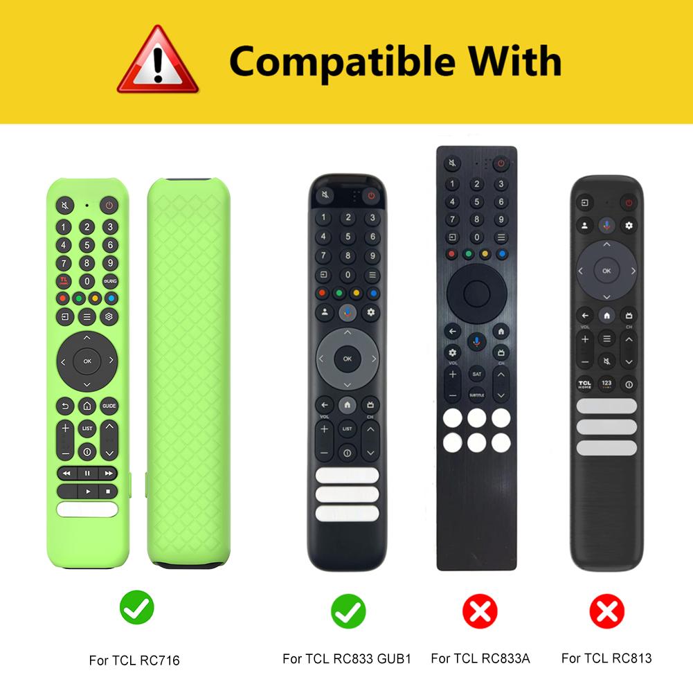Silicone Remote Case for TCL RC716/RC833 GUB1 Remote Protective Case Anti-Slip Remote Cover Shockproof Silicone Sleeve Anti-Drop