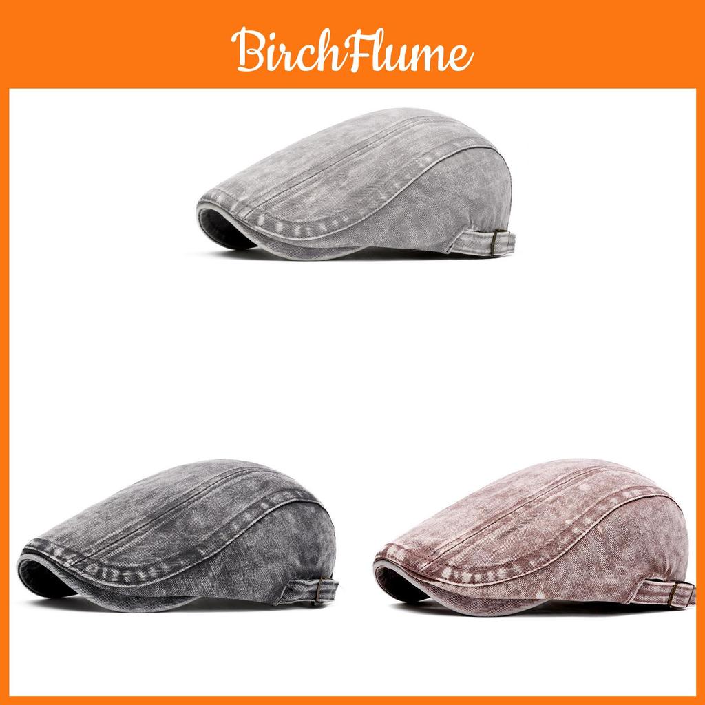 Cottonwashed Blue Denim Beret Hat For Men And Women Casual Fashion Accessory