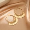 Retro Metal Sequin Tassel Dangle Earrings for Women Geometric Round Hoop Drop Earring Golden Silver Color Punk Statement Jewelry