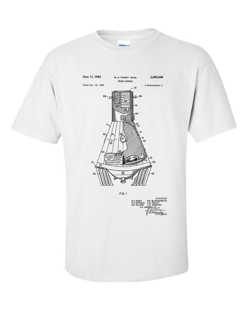 NASA Space Capsule Moon Mission 1959 Patent TShirt 2XL