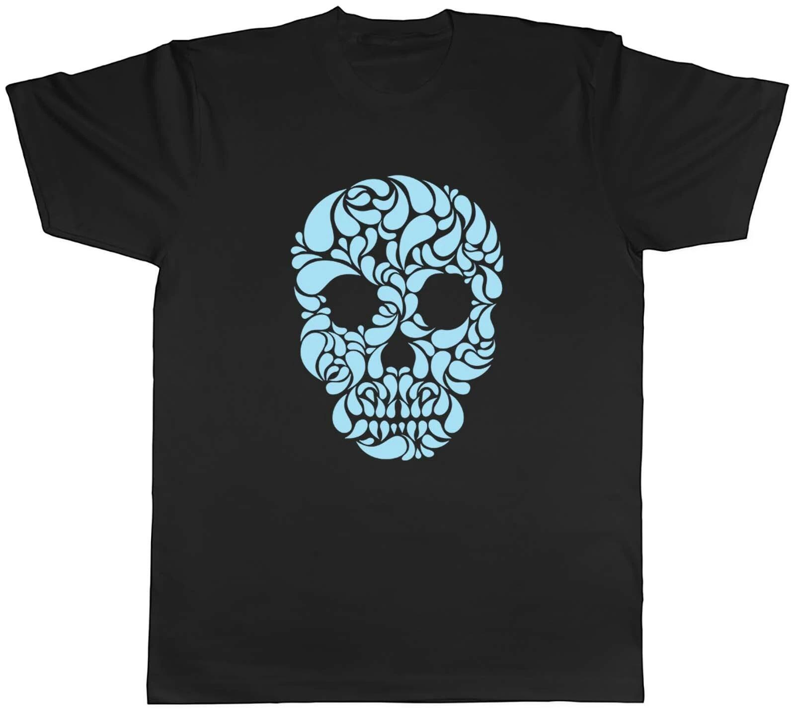 Light Blue Skull Mens Unisex T-Shirt Tee Gift XS