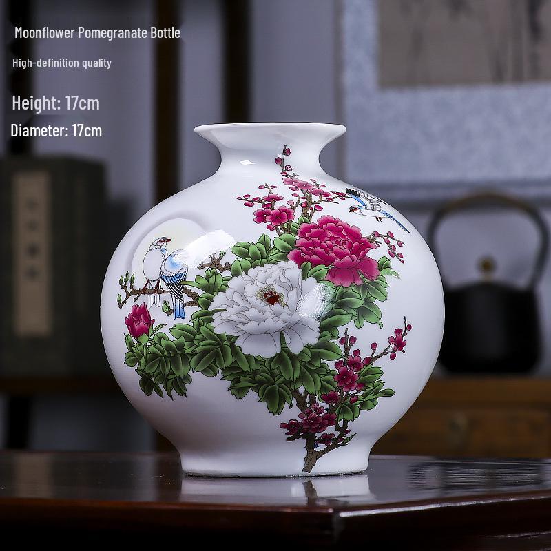 Modern Minimalist Ceramic Vase for Dried Flowers - Porcelain Ornament for Living Room Decor