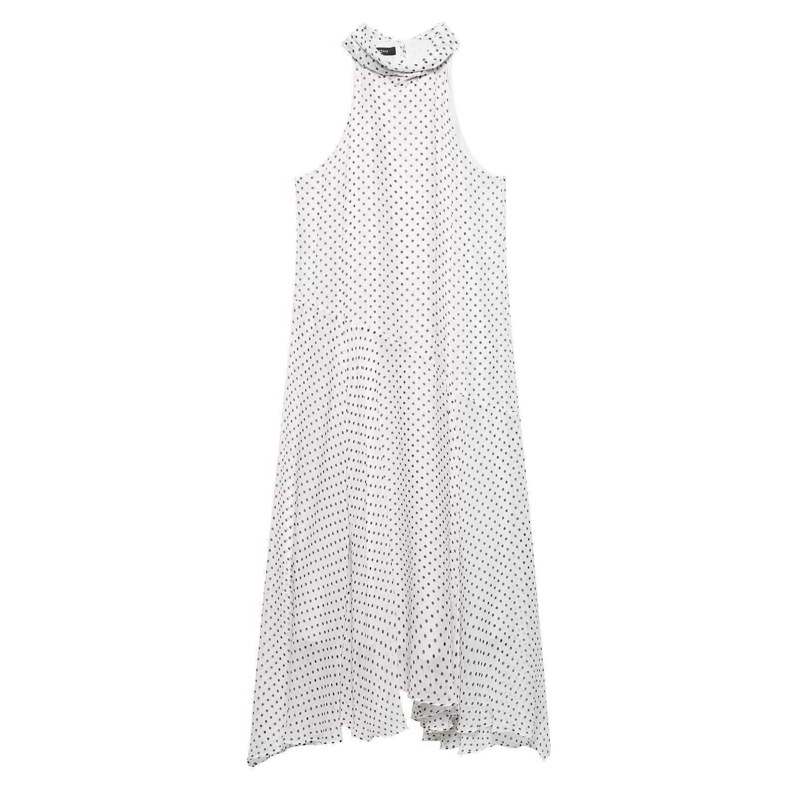 

TAOP&ZA Women s Polka Dot Mesh Halter Dress Large