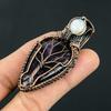 Tree of Life Wire Wrapped Amethyst & Moonstone Pendant Handmade Copper Jewelry for Women Healing Crystal Necklace Gift