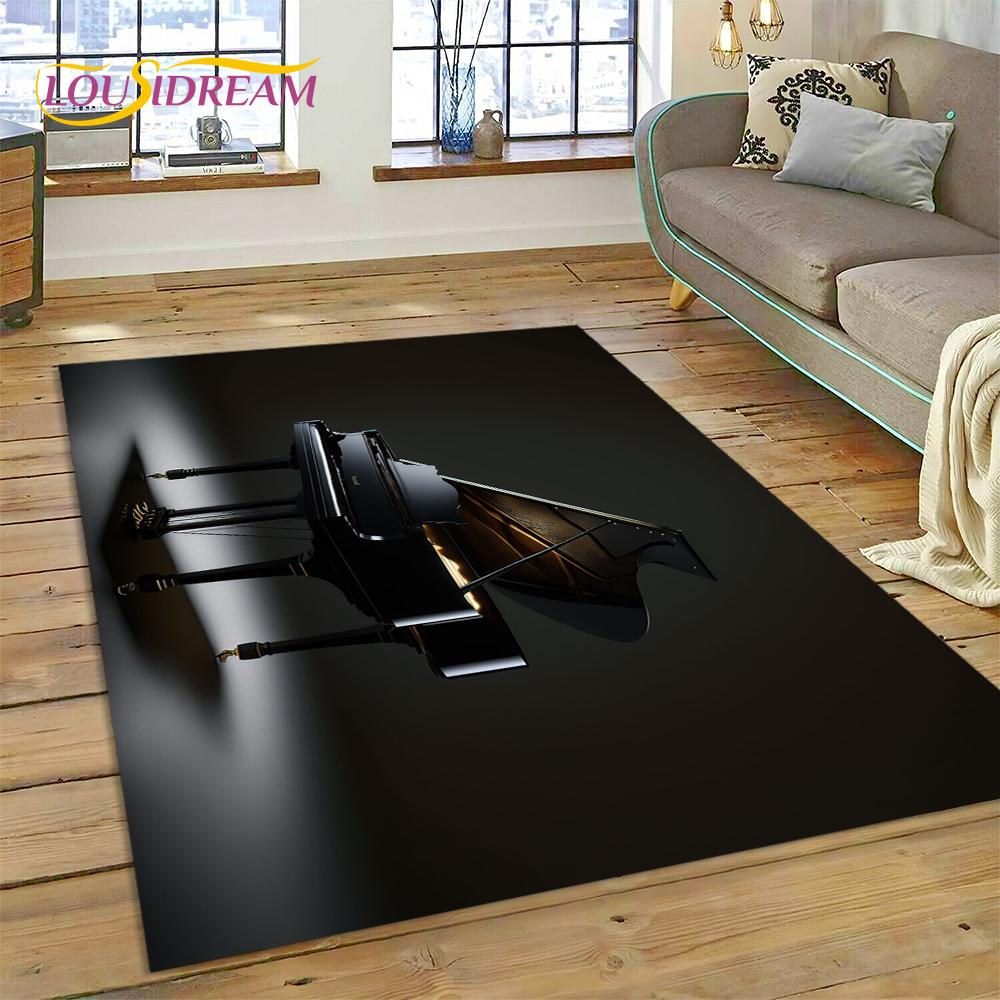 Dywan 3D z kreskówkowym instrumentem muzycznym w kształcie klawiszy pianina do domu, salonu, sypialni, pod sofę, wycieraczka, dekoracja, dywanik dla dzieci, mata podłogowa antypoślizgowa