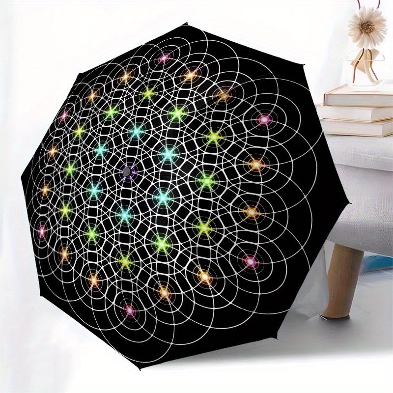 1pc Sacred Geometry Mandala Umbrella with Plastic Handle,Suitable for All Seasons Home Travel Outdoor UmbrellaM1334