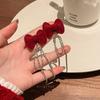 New Fashionable Flocked Earrings, Silver Needle Bow Earrings, High-end Feeling, Niche Red Earrings