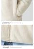 Women's Gray Double-Sided Fleece Hoodie Jacket, Plus Velvet, Thickened, Windproof Stand Collar, Long Sleeve, Warm Outerwear for Autumn/Winter