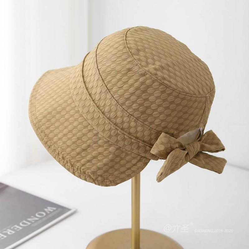 Japanese Visor Hat Ladylike Temperament Bucket Hat Small Face Wide Brim Sun Protection Hat Spring and Summer Fashion Sun Hat